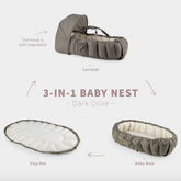 Sebra 3-in-1 Baby Nest, Dark Olive