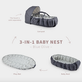 Sebra 3-in-1 Baby Nest, Blue Olive