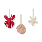 Set di 3 giocattoli per palestra attività, collezione a tema marino