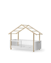 Letto Wood Mini+ House, Bianco/rovere