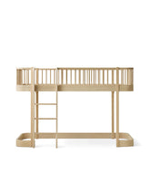 Letto a soppalco basso Wood Original 90x200 cm, Rovere