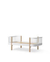 Letto Wood Original Junior 90x160 cm, Bianco/rovere