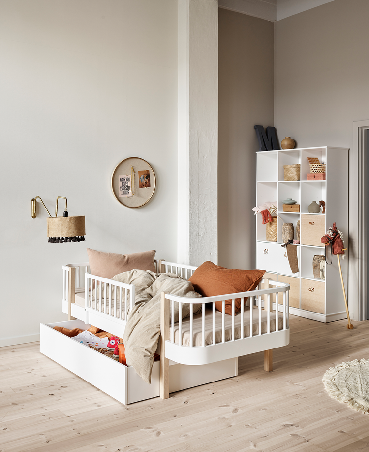 Letto Wood Original Daybed 90x200 cm, Bianco/rovere