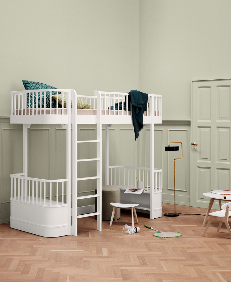 Letto a soppalco Wood Original 90x200 cm, Bianco
