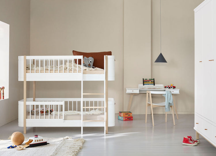 Scrivania in legno 72 cm, Bianco/rovere