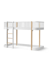 Wood Original Low Loft bed 90x200 cm, White/oak