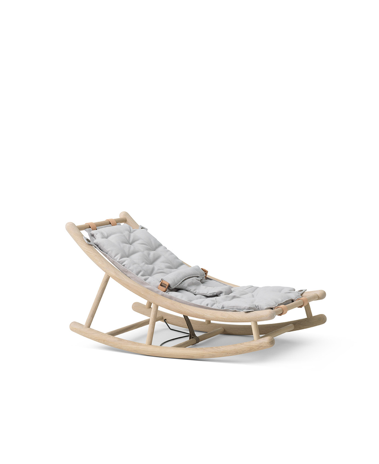 Sdraietta a dondolo per neonati e bambini Wood, Rovere/Grigio