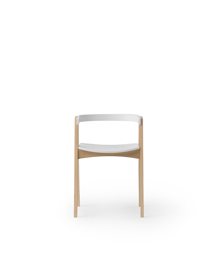 Sedia regolabile in altezza, Bianco/rovere