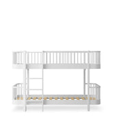 Wood Low Bunk Bed, White