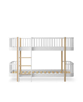 Wood Low Bunk Bed, White/Oak