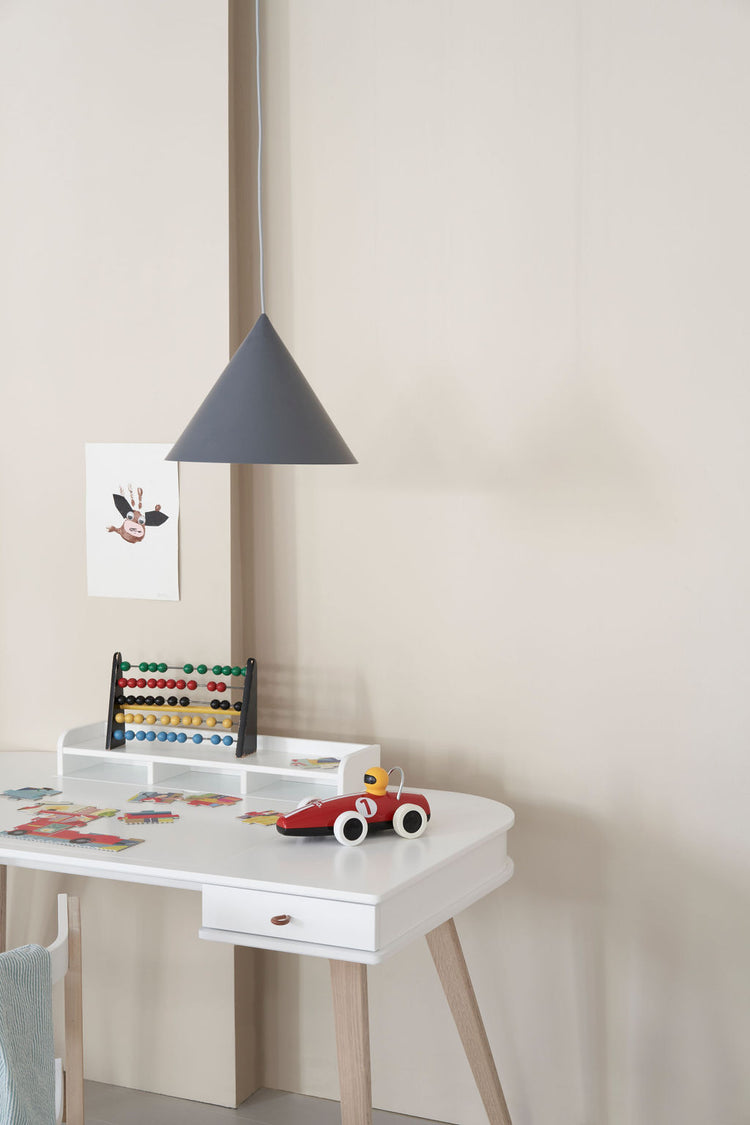 Scrivania 66 cm e sedia Wood, Bianco/rovere