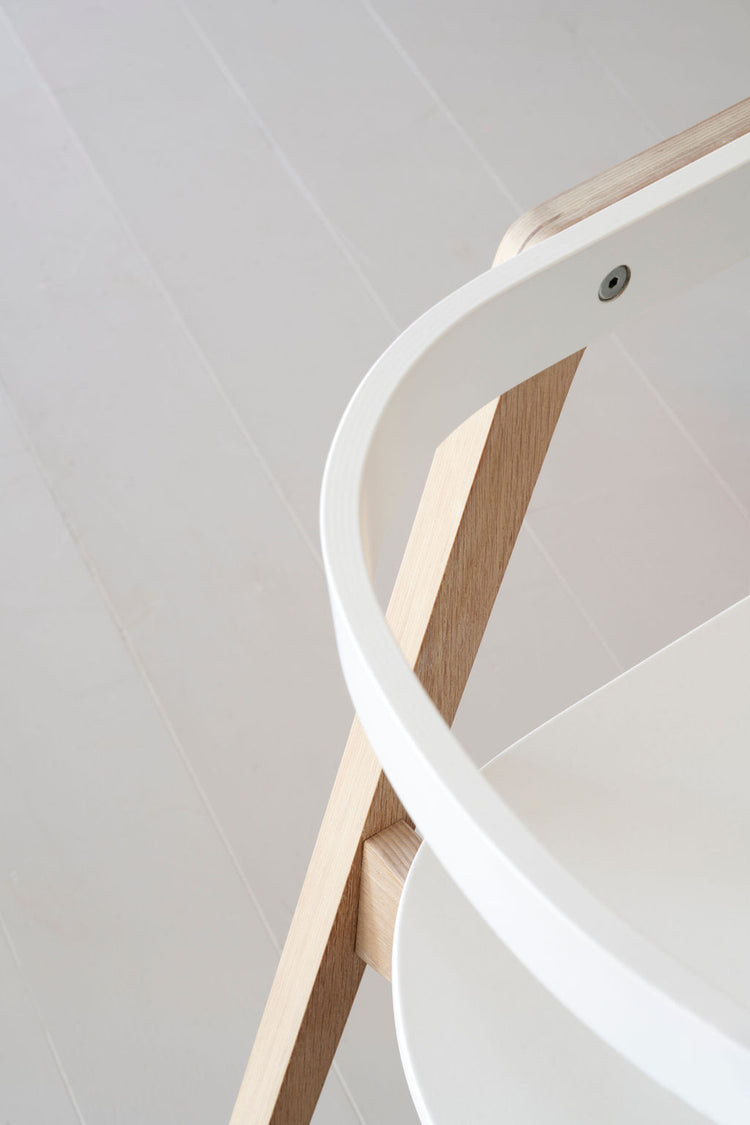 Scrivania 66 cm e sedia Wood, Bianco/rovere