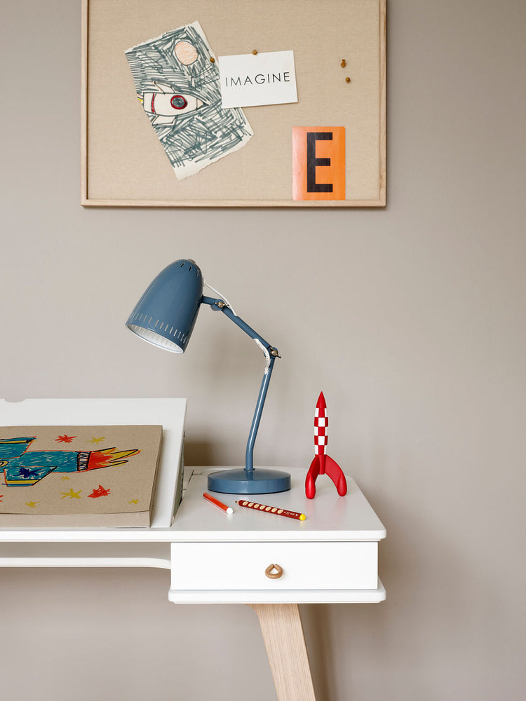 Scrivania 66 cm e sedia Wood, Bianco/rovere