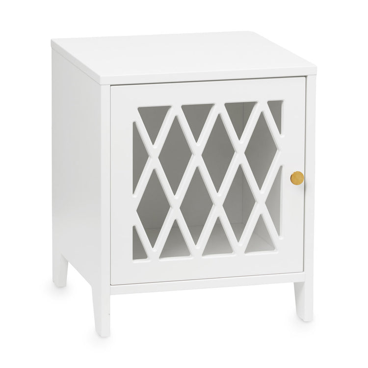 Harlequin Bedside Table, White