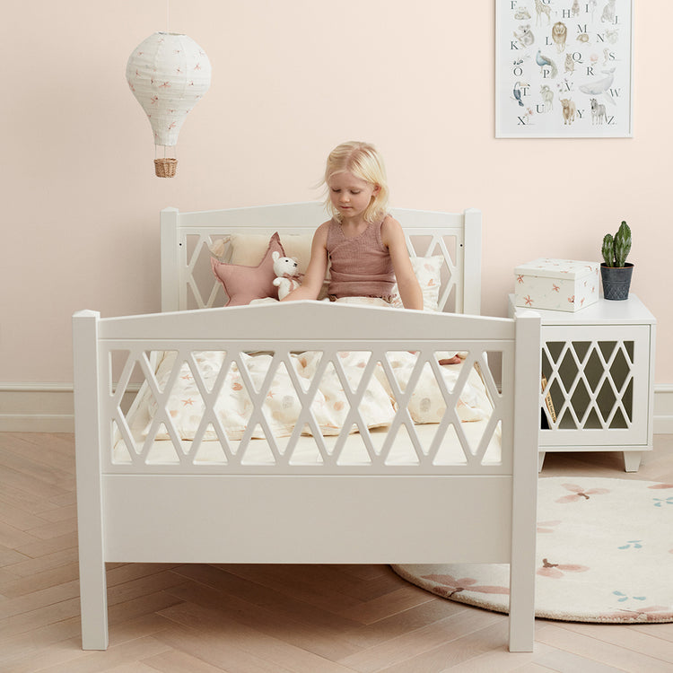 Harlequin Bedside Table, White