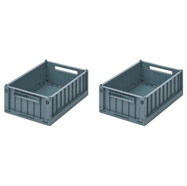 Weston small storage box 2 pack, whale blue