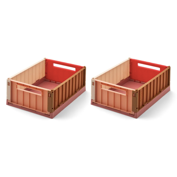 Weston small storage box 2 pack, dusty rasperry multi mix