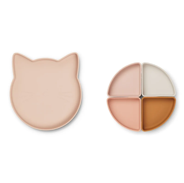 Arne divided plate, Cat rose multi mix