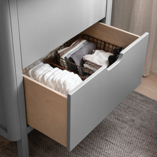 Sebra Changing Unit with drawers, Stone grey