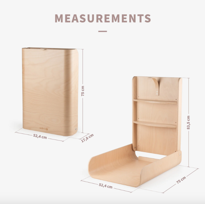 Wall-mounted Changing Table, Wooden Edition