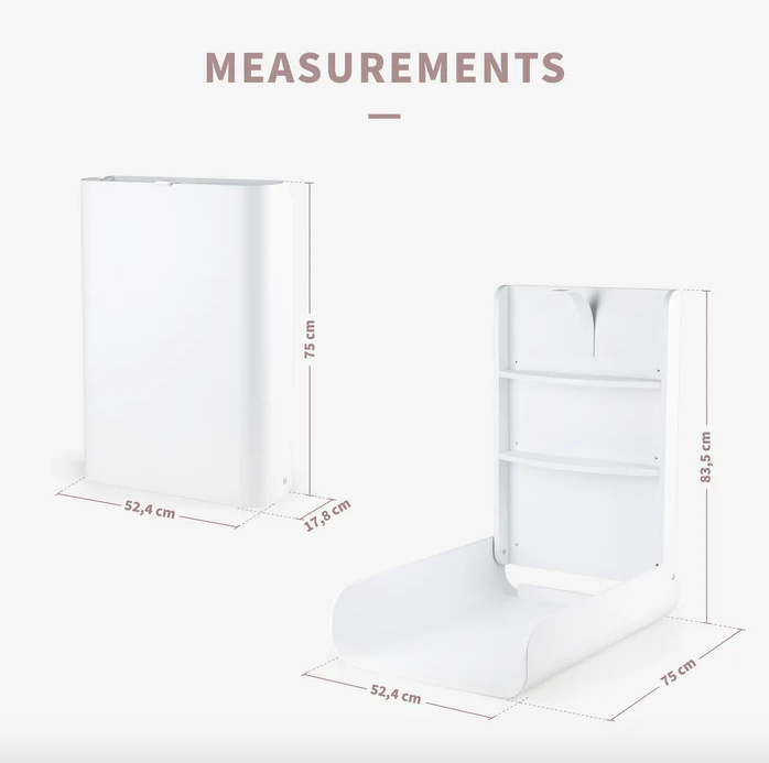 Wall-mounted Changing Table, White