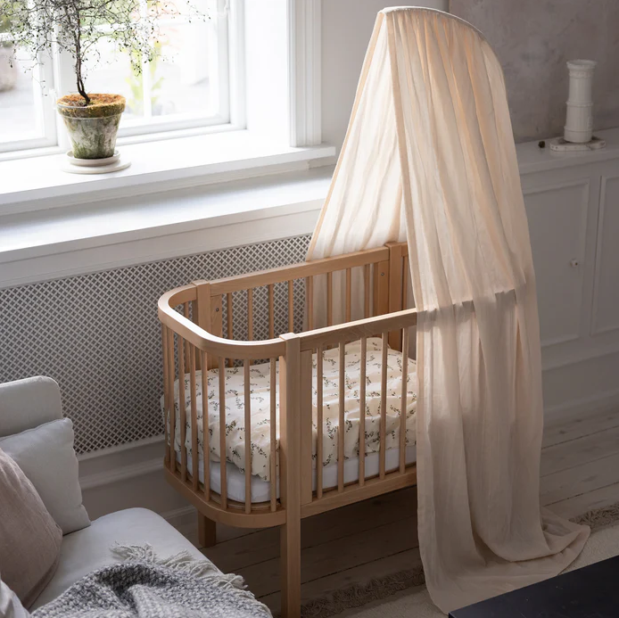 Sebra bedside Crib, wooden edition