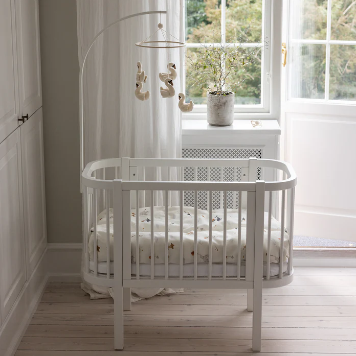 Sebra bedside Crib, white