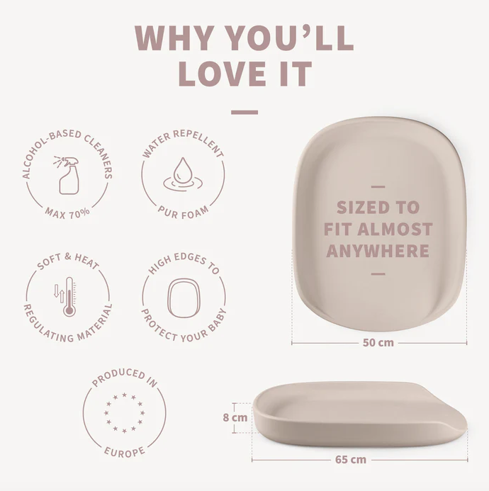 PUSLE PUR Materassino per fasciatoio Sebra, Birchbark rose