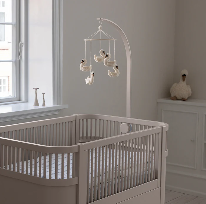 Wooden mobile holder, Birchbark Rose