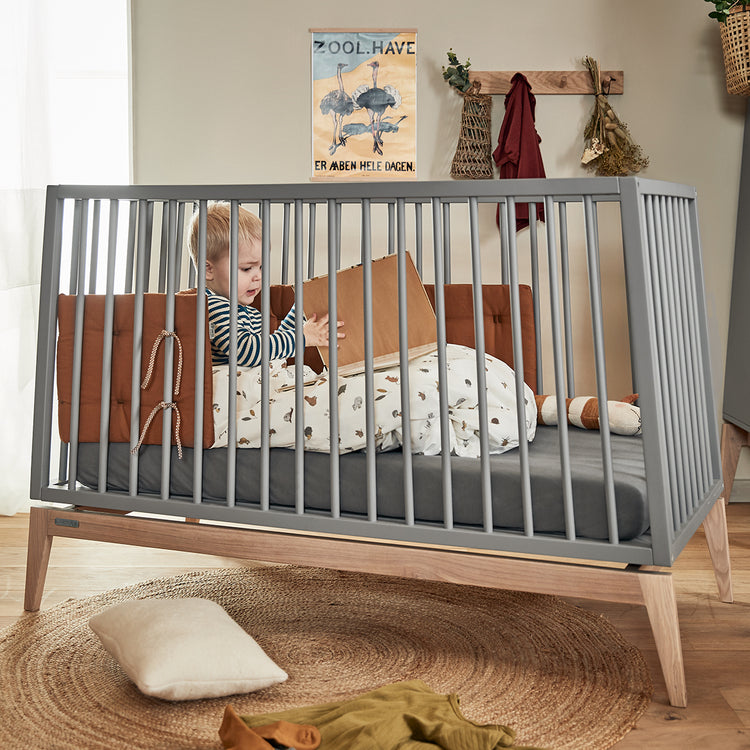 Leander Luna baby cot, 120X60 cm, Grey/oak