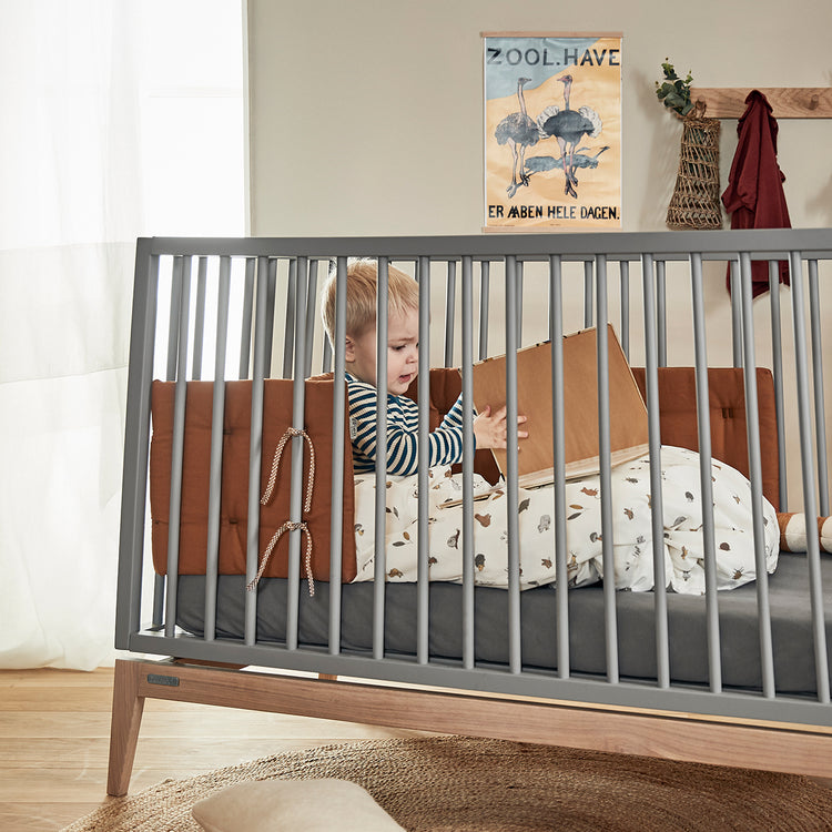 Leander Luna baby cot, 140X70 cm, Grey/oak