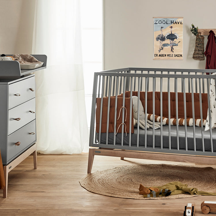 Leander Luna baby cot, 140X70 cm, Grey/oak