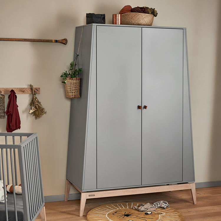 Leander Luna wardrobe, large, Grey/oak