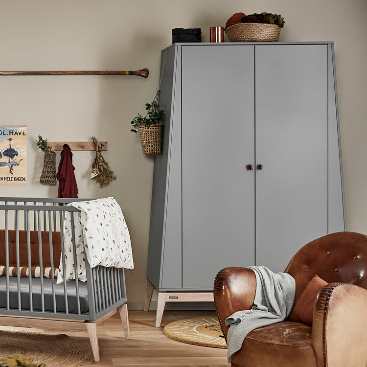 Leander Luna wardrobe, large, Grey/oak