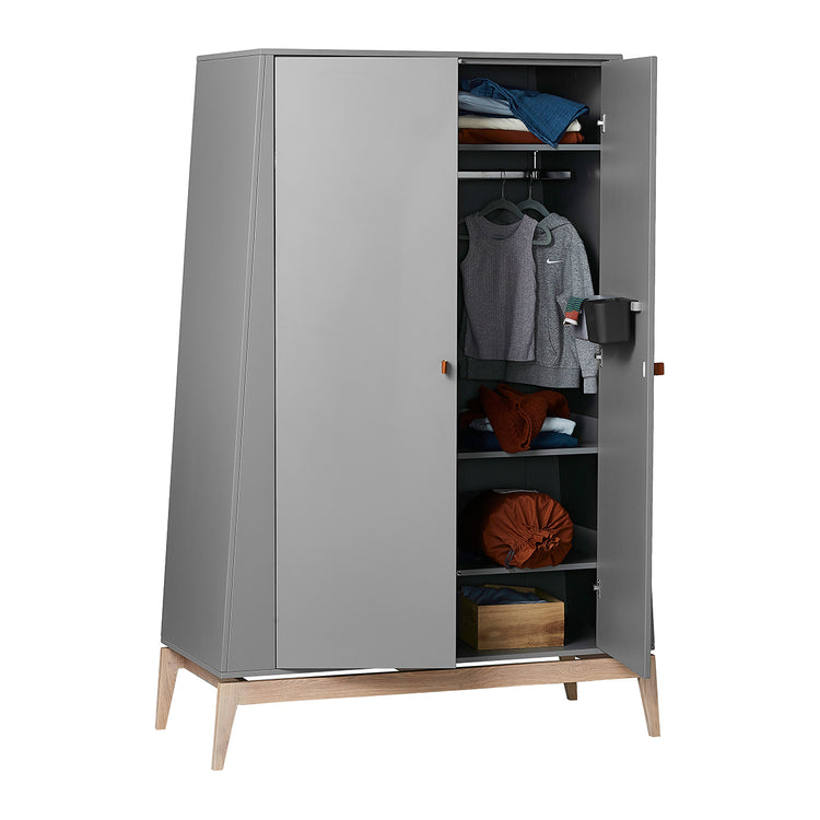 Leander Luna wardrobe, large, Grey/oak