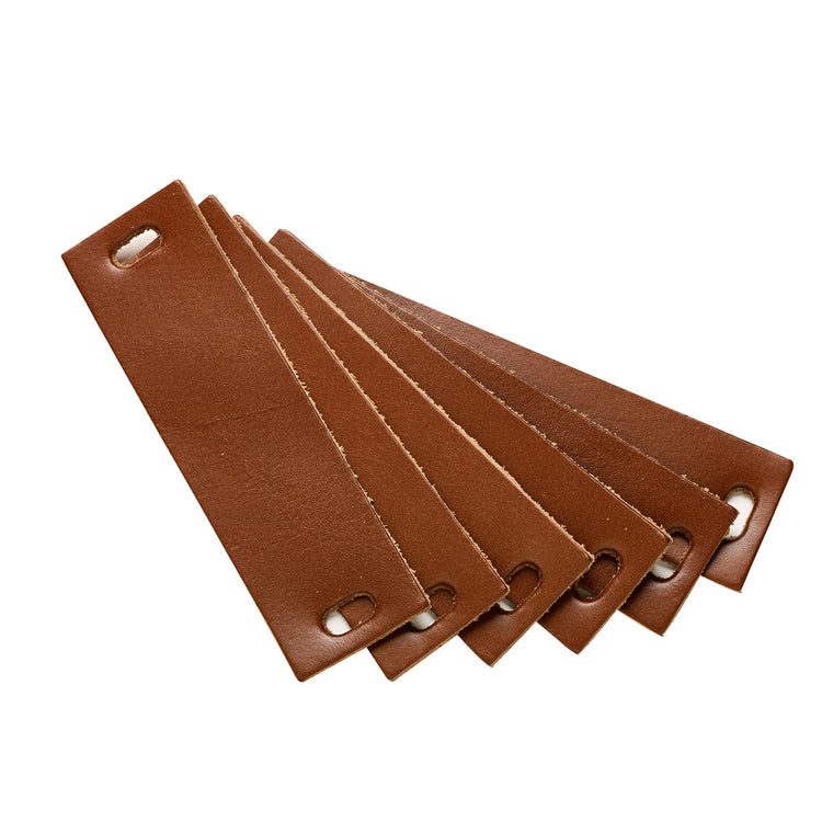 Handle, Leather, 6 pcs., Brown