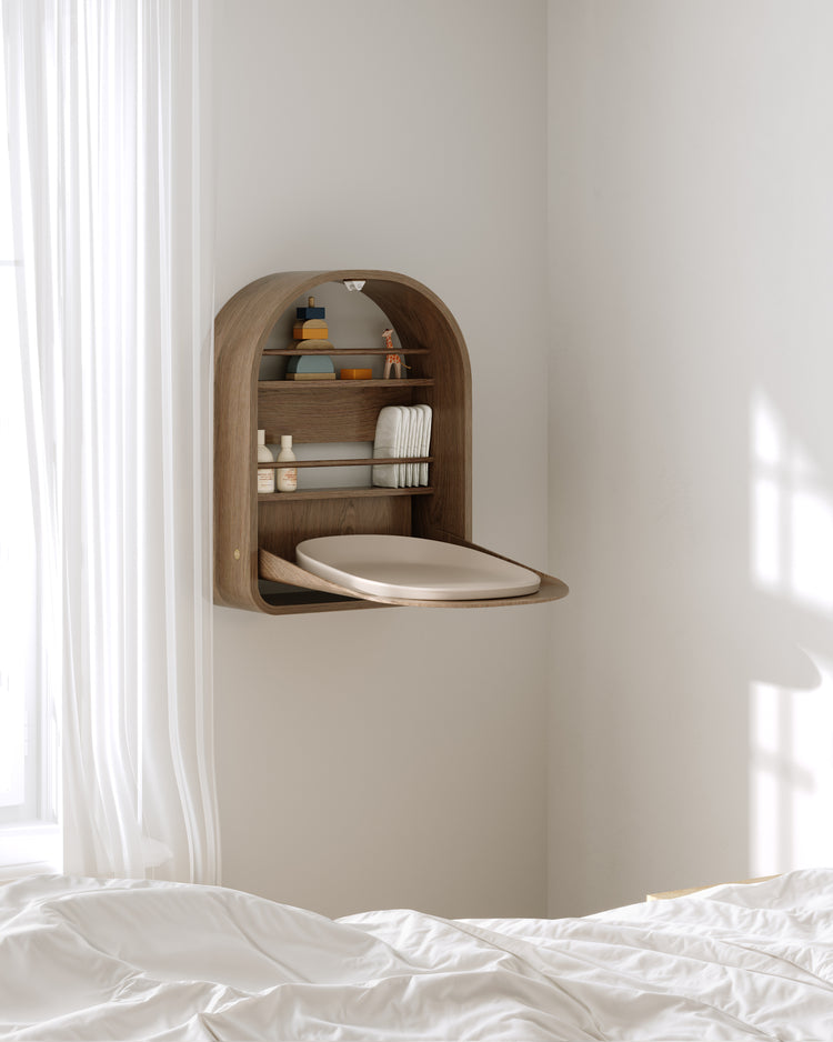 Kai wall changing table, Smoked oak