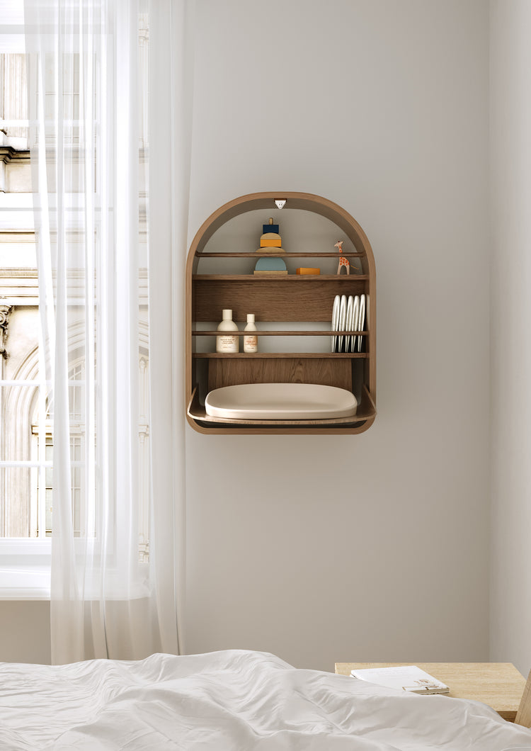 Kai wall changing table, Smoked oak