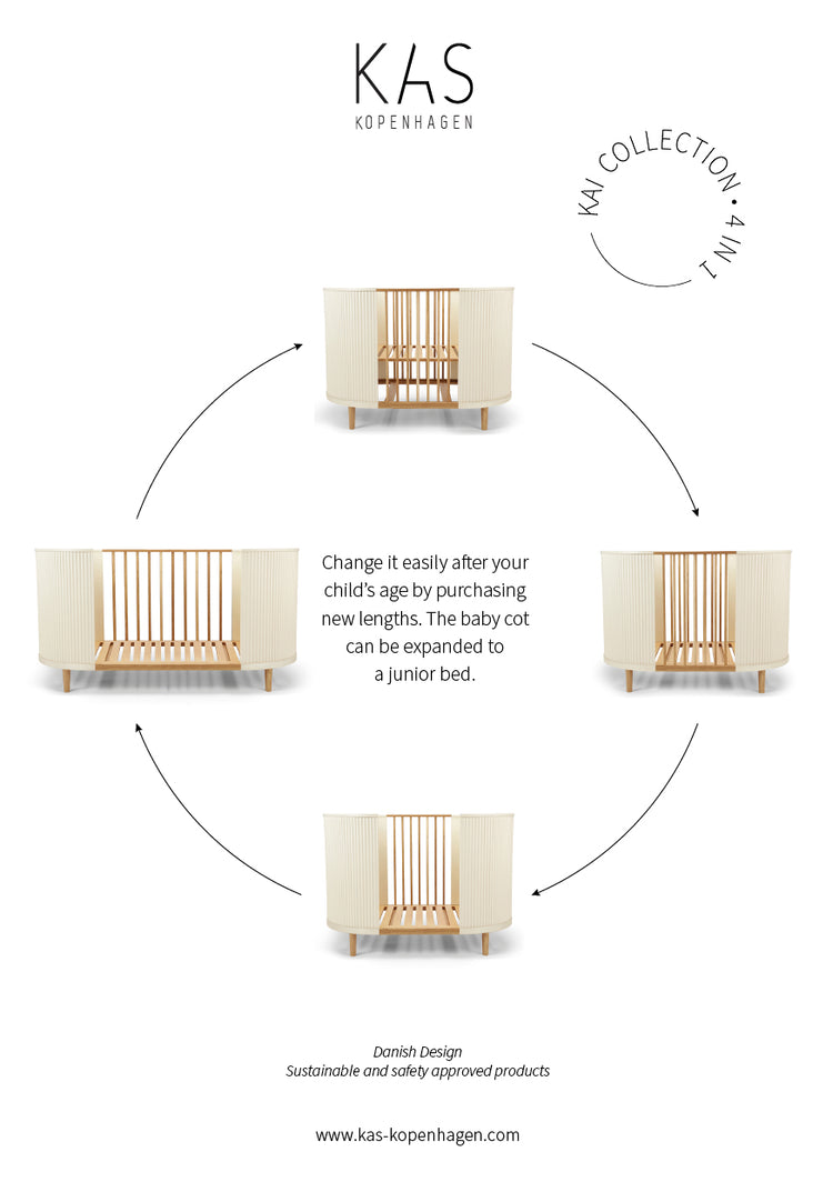 Kai Baby cot, Cream oak