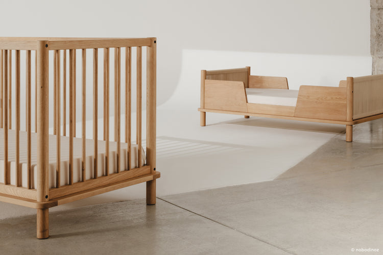 Latitude Evolving crib + junior bed extension set solid oak, oak wood