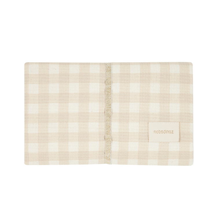 Mozart changing pad, ivory checks