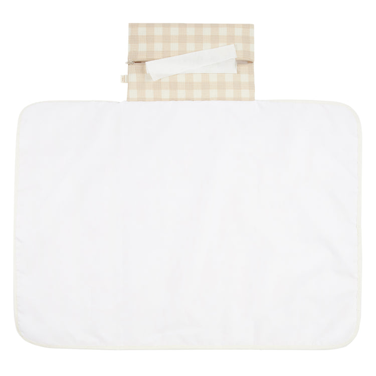 Mozart changing pad, ivory checks