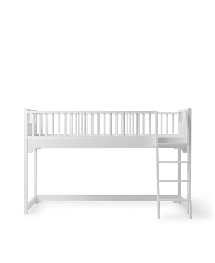 Letto a soppalco basso Seaside Classic, bianco