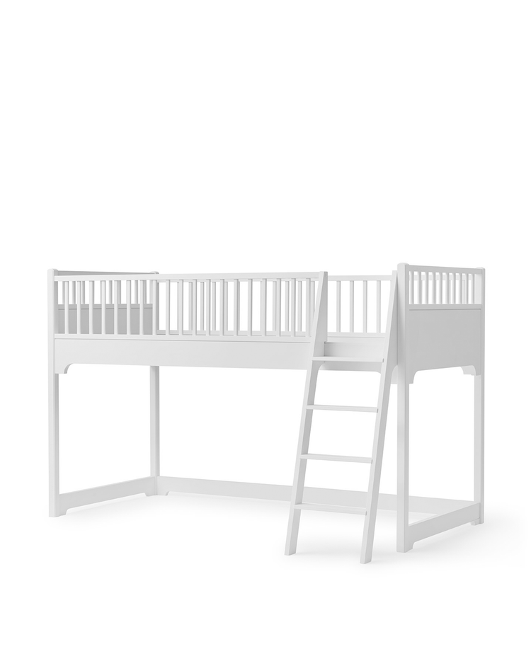 Letto a soppalco basso Seaside Classic, bianco