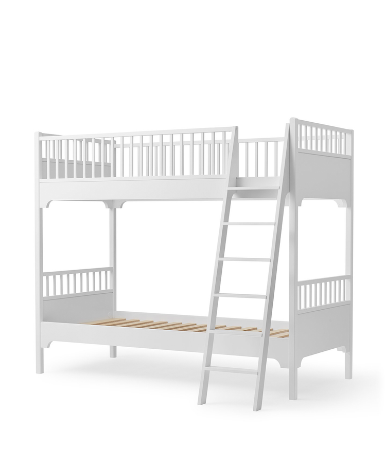 Letto a castello Oliver Furniture Seaside Classic con scaletta verticale, Bianco