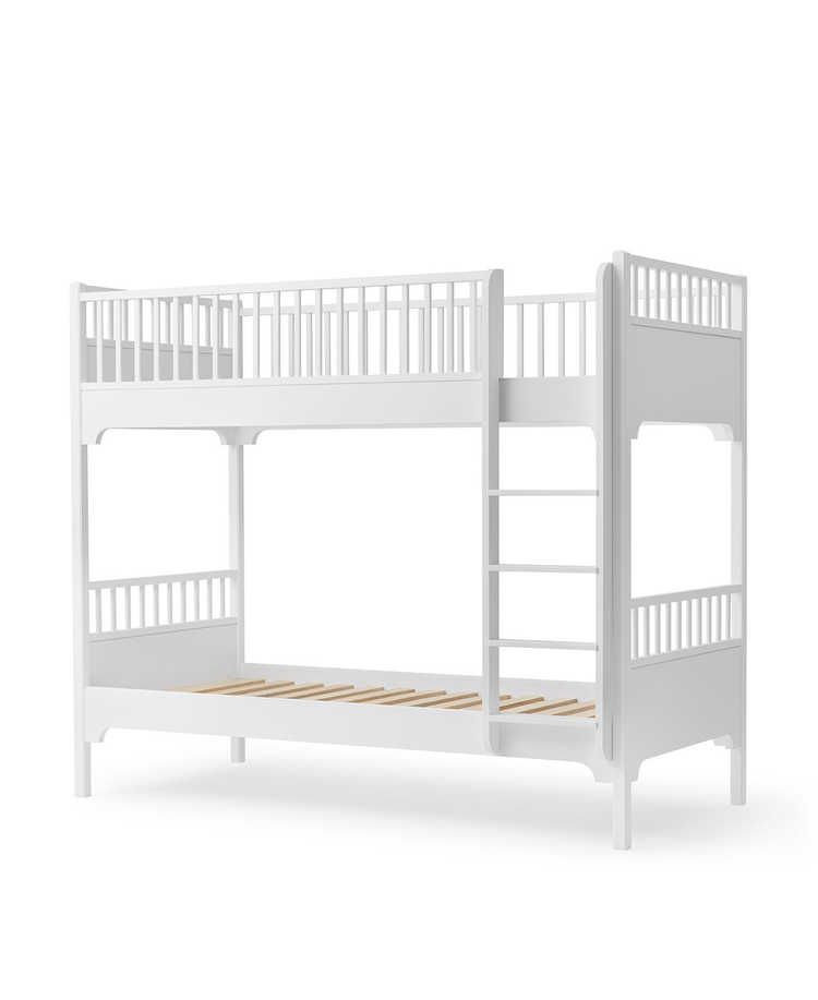 Seaside Classic bunk bed with slant ladder, White