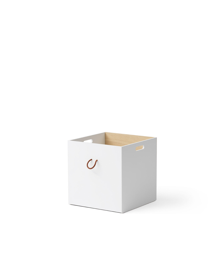 Wood storage boxes 3 pcs, White/oak