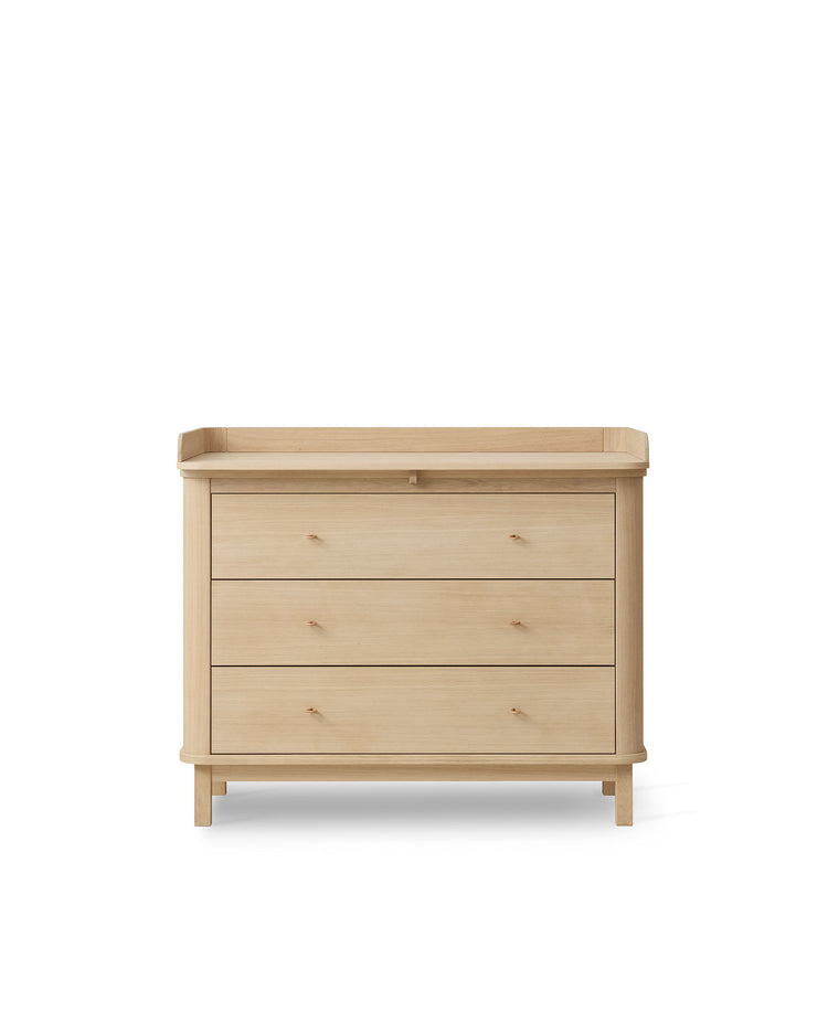 Wood Nursery Dresser 3 drawers with large top, Oak