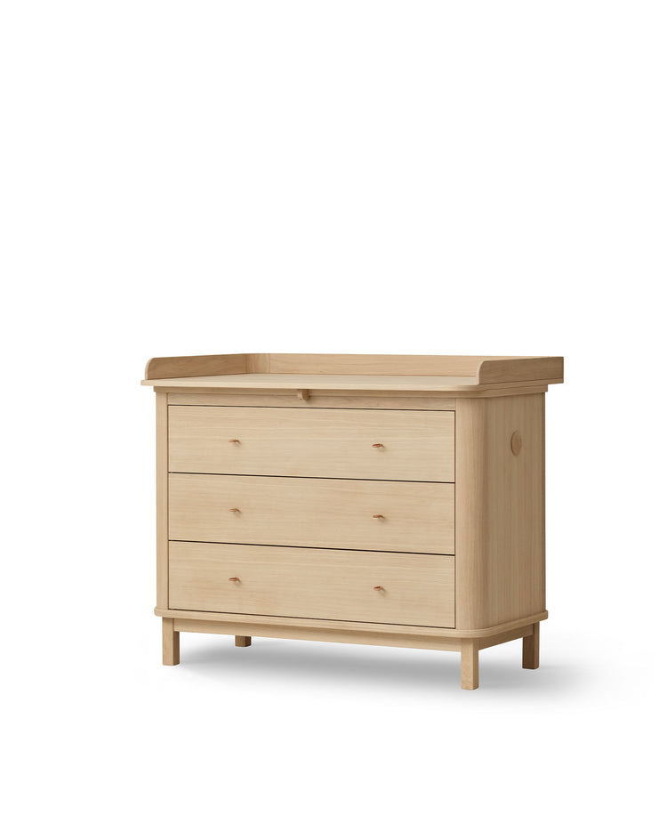 Wood Nursery Dresser 3 drawers with large top, Oak