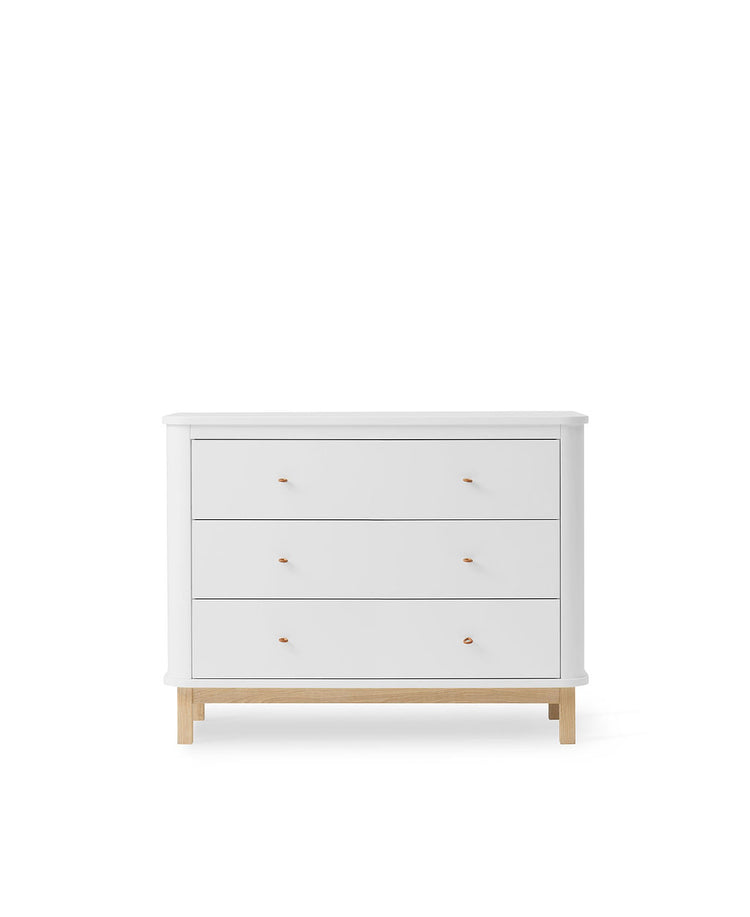 Cassettiera 6 cassetti Wood, Bianco/rovere